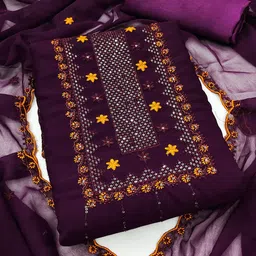 LeeliPeeri Designer Embroidered Unstitched Dress Material-picture-19