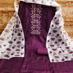 MANVAA Floral Embroidered Unstitched Dress Material-picture-41