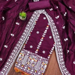 MANVAA Floral Embroidered Unstitched Dress Material-picture-40