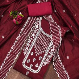 SHADOW & SAINING Embroidered Unstitched Dress Material-picture-28