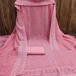 KALINI Ethnic Motifs Embroidered Sequinned Unstitched Dress Material image 1