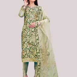 MANVAA Floral Printed Gotta Patti Unstitched Dress Material-picture-31
