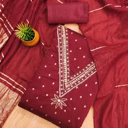 KALINI Embellished Unstitched Dress Material-picture-36