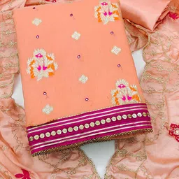 KALINI Floral Woven Design Unstitched Dress Material-picture-23