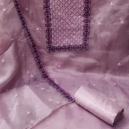 Lilots Unstitched Floral Embroidered Dress Material image 2