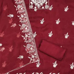 KIMISHA Embroidered Organza Unstitched Dress Material image 3