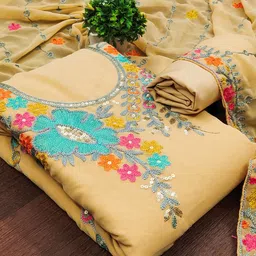 KALINI Embroidered Unstitched Dress Material image 3