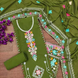 KALINI Embroidered Unstitched Dress Material image 2