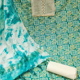 MANVAA Geometric Embroidered Unstitched Dress Material image 3