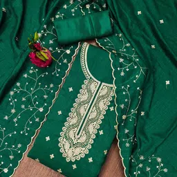 KALINI Embroidered Unstitched Dress Material image 4