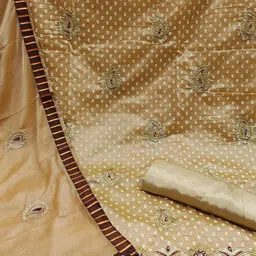 Peachmode Ethnic Motifs Embroidered Unstitched Dress Material image 2