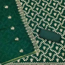 KALINI Ethnic Motifs Embroidered Unstitched Dress Material image 3