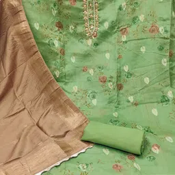 KALINI Organza Unstitched Dress Material image 3