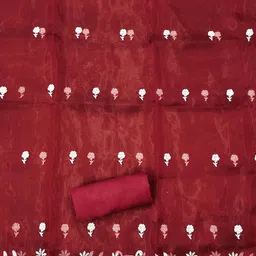 KIMISHA Embroidered Organza Unstitched Dress Material image 2