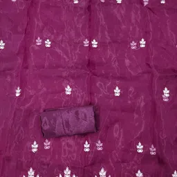 KIMISHA Embroidered Organza Unstitched Dress Material image 3