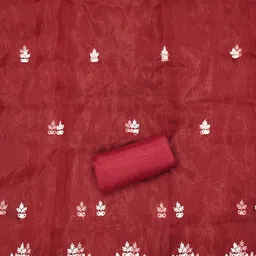 KIMISHA Embroidered Organza Unstitched Dress Material image 4