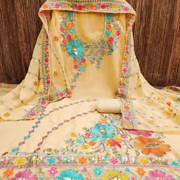 KALINI Embroidered Unstitched Dress Material image 2