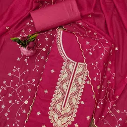 KALINI Embroidered Unstitched Dress Material image 5