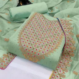 TAVAS Embroidered Unstitched Dress Material image 2