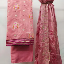 KALINI Floral Woven Design Unstitched Dress Material image 2