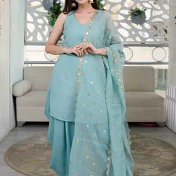 Label Shaurya Sanadhya Ethnic Motifs Regular Kurta with Patiala & With Dupatta-picture-26