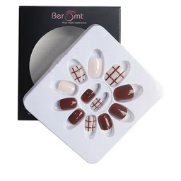 BEROMT 12 Pcs Long-Lasting Casual Salon Finish Press On Nails - Shade 771 image 1