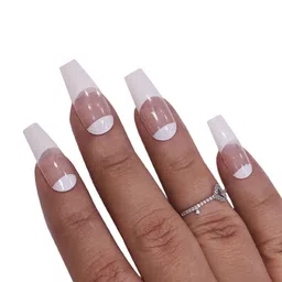 BEROMT 12Pc French Tips Salon Finish Lightweight Press on False Nails Kit - Shade 271 image 2