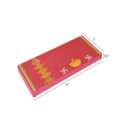 AAKRITI ART CREATIONS Red Laxmi Ganesh Puja Chowki in Shubh image 2