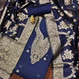 SHADOW & SAINING Floral Woven Design Unstitched Dress Material-picture-20