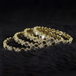 NMII Set Of 4 Gold Plated Stones Studded Bangles-picture-37