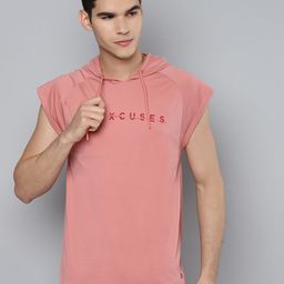 Alcis Men Pink Typography Printed Slim Fit Running T-shirt-picture-12
