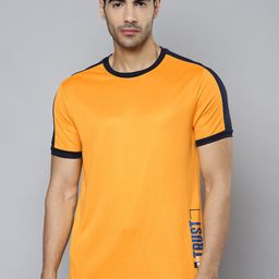 Alcis Men Mustard Yellow Printed Slim Fit T-shirt-picture-35