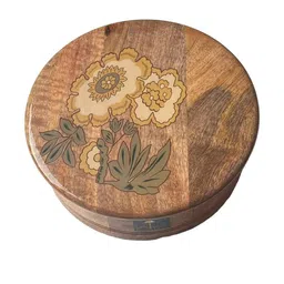 wooden twist Brown Mango Wood Casserole image 3