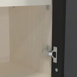 specialitypanels Aluminium Black Profile 2 Brown Tinted Glass handless shutters Wall Cabinet in Highland Pine Finish image 4