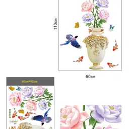 Jaamso Royals Pink & Green Printed Self Adhesive Decals & Sticker image 4