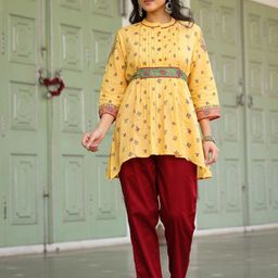 Juniper Floral Printed Mandarin Collar Tunic-picture-48