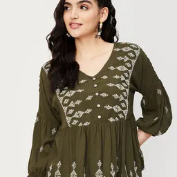 max Embroidered Ethnic Peplum Top-picture-15