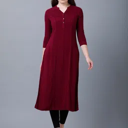IDENTITI Women Red Mandarin Collar Tunics-picture-13