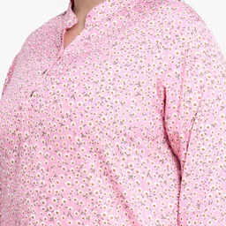 Indietoga Plus Size Floral Printed Casual Tunic image 2