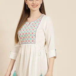 Juniper White & Blue Embroidered Tunic image 4