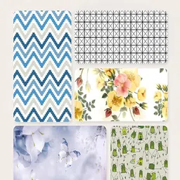 Kuber Industries White & Grey 3 Floral Bathroom curtain and Bathrugs image 3