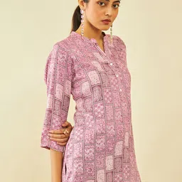 Soch Paisley Printed Mandarin Collar Kurti image 4
