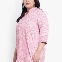 Indietoga Plus Size Floral Printed Casual Tunic image 4