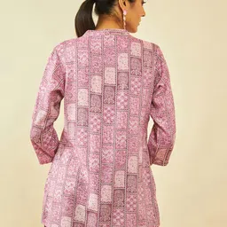 Soch Paisley Printed Mandarin Collar Kurti image 3