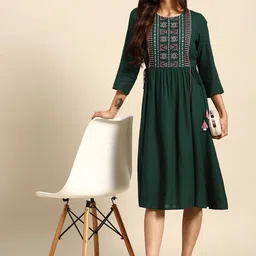 all about you Embroidered A-Line Midi Ethnic Dress-picture-34