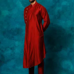 SHRESTHA BY VASTRAMAY Mandarin Collar Straight Kurta image 3