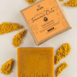 Nat Habit Set Of 2 Sacred Neem  Basil  Healing Turmeric Oats Soap Bars-125gm Each-picture-15
