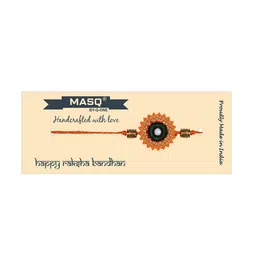 MASQ Men Set Of 2 Pearl Beaded Thread Rakhis With Roli & Rice-picture-58