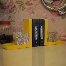 rhapsodically made Elephant Yellow Engineered Wood Bookend-picture-30