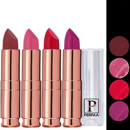 PERPAA Antique Set Of 4 Velvet Matte Lipstick - 3.5g Each - Red-Magenta-Pink-Red Mauve-picture-9